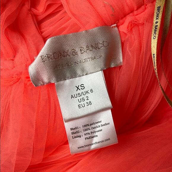 Bronx and Banco Taraji Tiered Ruffle Tulle Sheer Cutout High Low Maxi Gown Sz XS - Picture 13 of 14